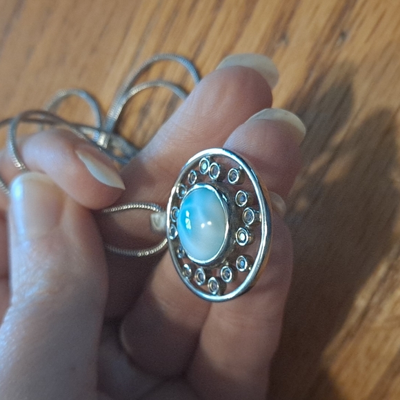 Marahlago Larimar Sterling Zion Necklace w Spinel - Picture 6 of 9